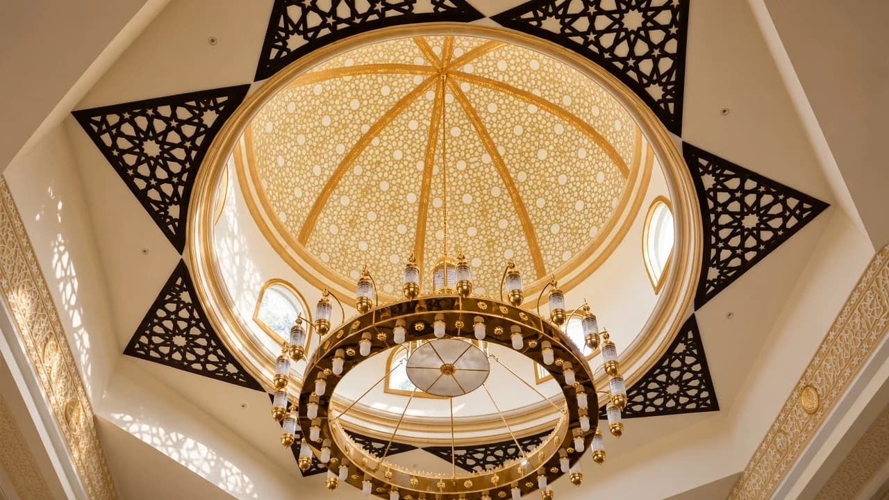GRC interior dome at the mosque in Falcon City, Dubai